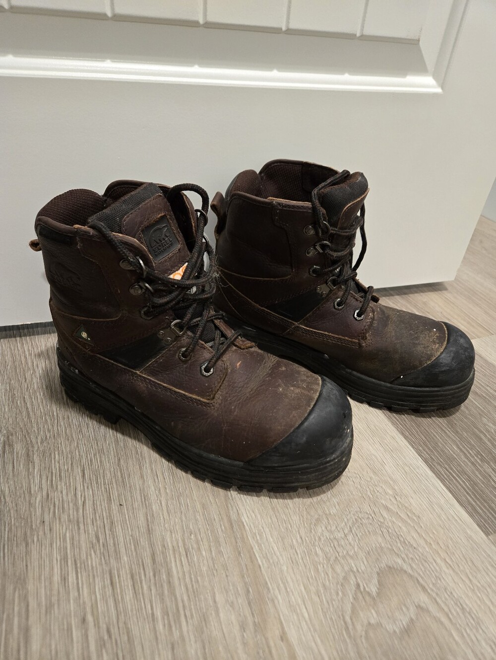 Sorel Men's Brown Work Boots - Durable Lace-Up Safety Boot